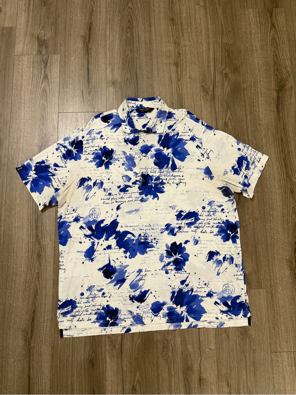 Polo by Ralph Lauren White and Blue Floral Short-Sleeve Polo